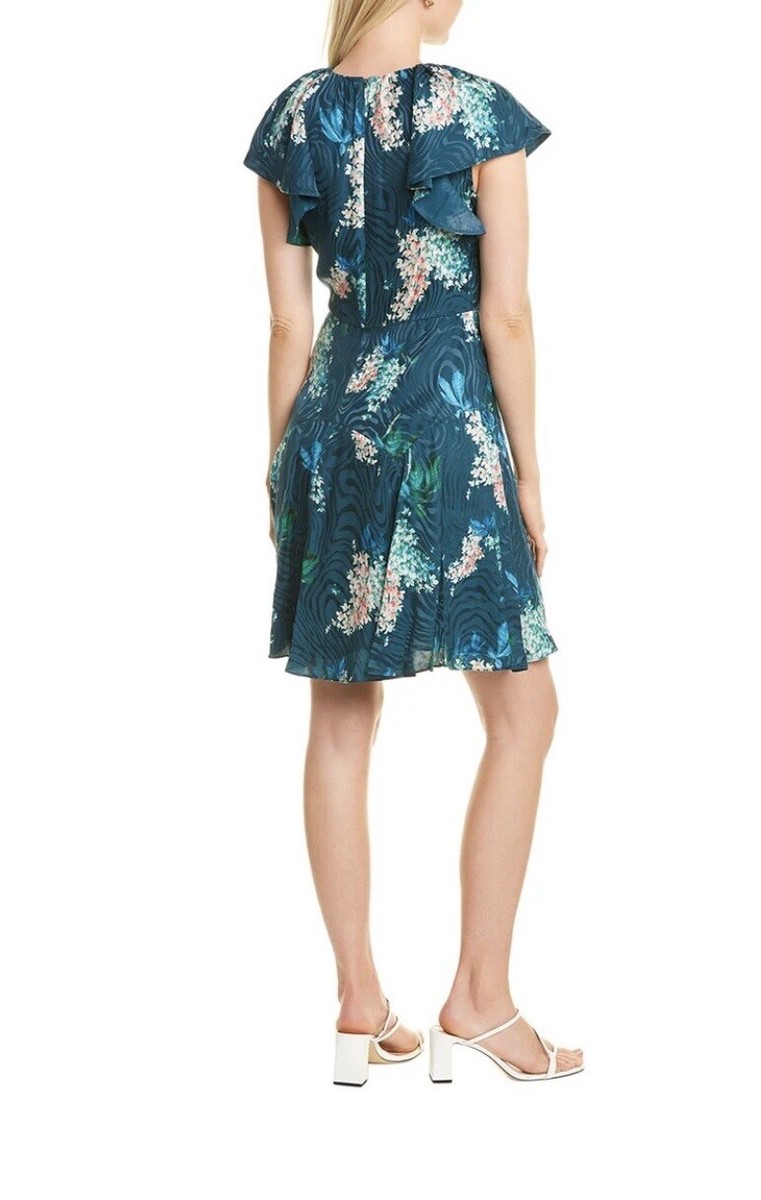 rebecca taylor hydrangea silk dress Rebecca Taylor Hydrangea Silk-Blend Mini Dress, 4 / Blue