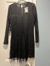 Express Women’s Dress Black  Long Sleeve Size 10 NWT New 