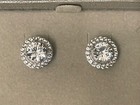 *BRAND NEW* ZALES Jewelers Sterling Silver Lab Created White Sapphire Earrings — photo 2