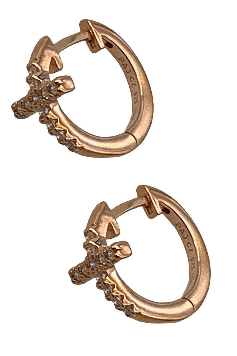 Серебряная серьга с имитацией бриллианта Diamonique из розового золота 14 Карат покрытая позолотой 3690₽