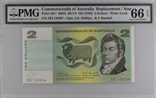 Australia 1968 Phillips Randall $2 Star Note PMG 66 EPQ GEM UNC #8004