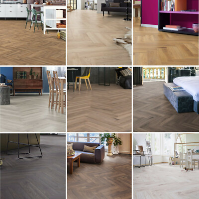 Fischgrät Laminatboden Eiche Parkett Holz wasserabweisend Easy Click Dielen
