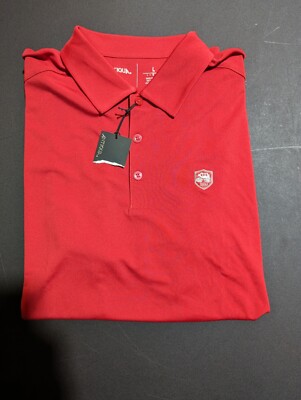 NWT MEN'S ANTIGUA TRIBUTE POLO, SIZE: L, COLOR: RED (M3)