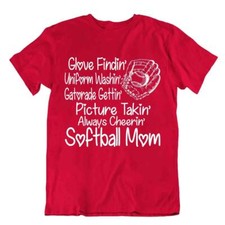 Softball Sport T-Shirt Tee Fun Gift Cool Present Cute Funny Play Joke Glove Mom