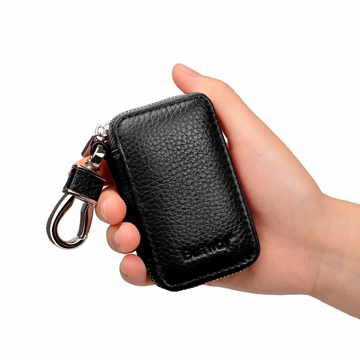 Buffway Car Key case,Genuine Leather Car Smart Key Chain Keychain ...