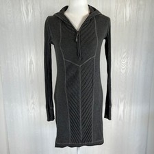 Athleta Charcoal Gray Ribbed Half-Zip Sweater Dress Small