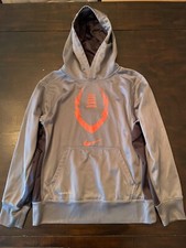 Nike Therma-Fit Boys Fleece Lined Hoodie Sweatshirt Football M