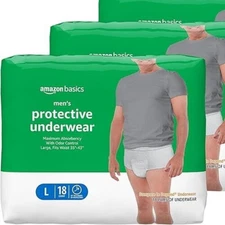Amazon Basics Underwear for Men, Maximum Absorbency, Large 54 Count. Health Care