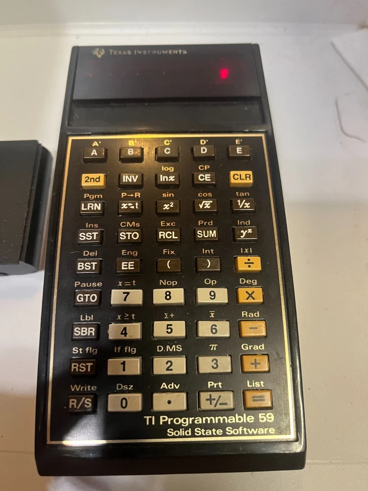 1977er Taschenrechner Texas Instruments TI-Programmable 59 rote LEDs Sammler USA - Bild 2 von 4