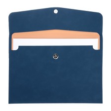 PU Leather File Folders A4 Document Holder 7.9"x10.6" Blue