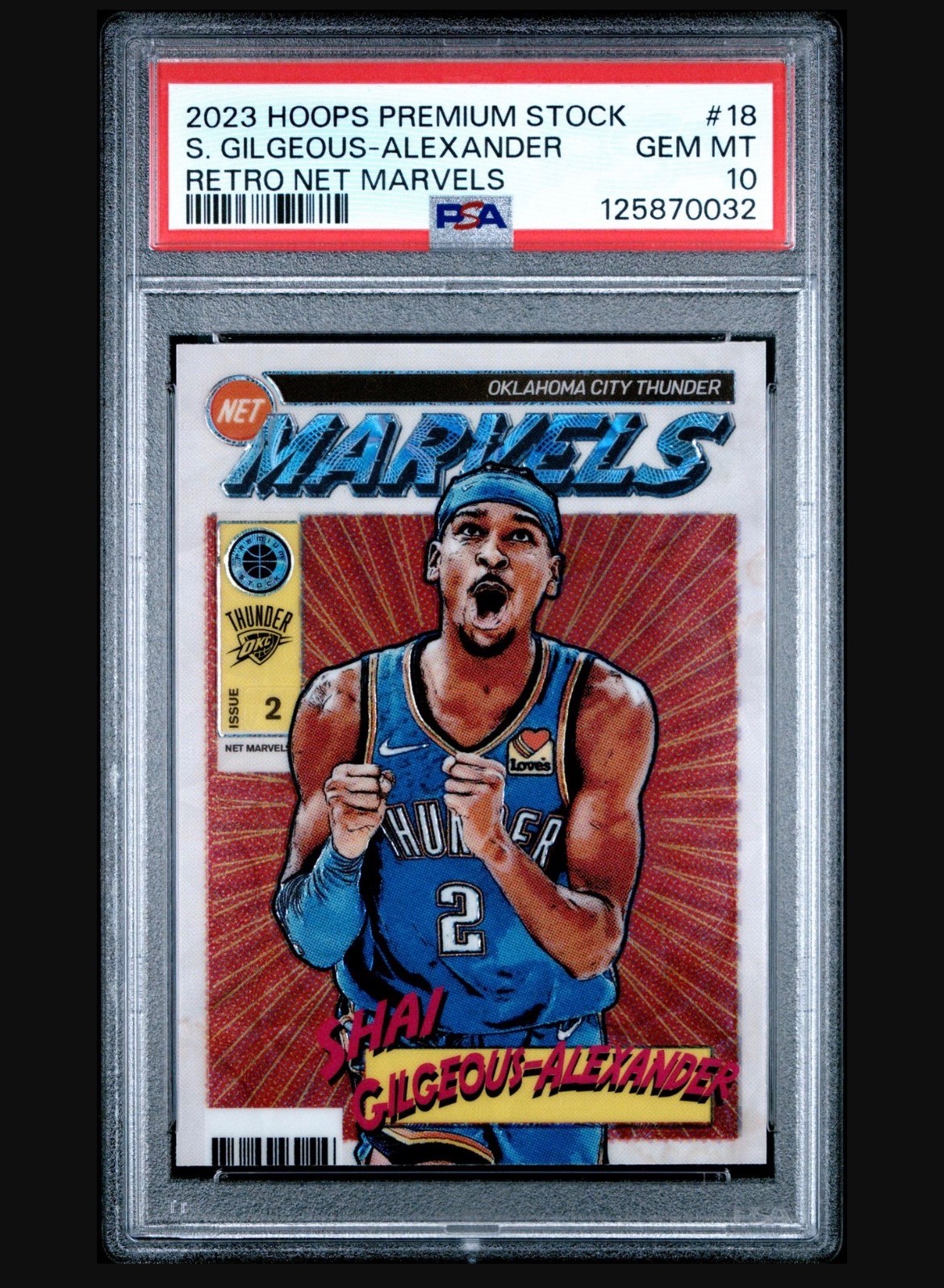 PANINI HOOPS PREMIUM STOCK RETRO NET MARVELS SHAI GILGEOUS-ALEXANDER PSA 10 SSP