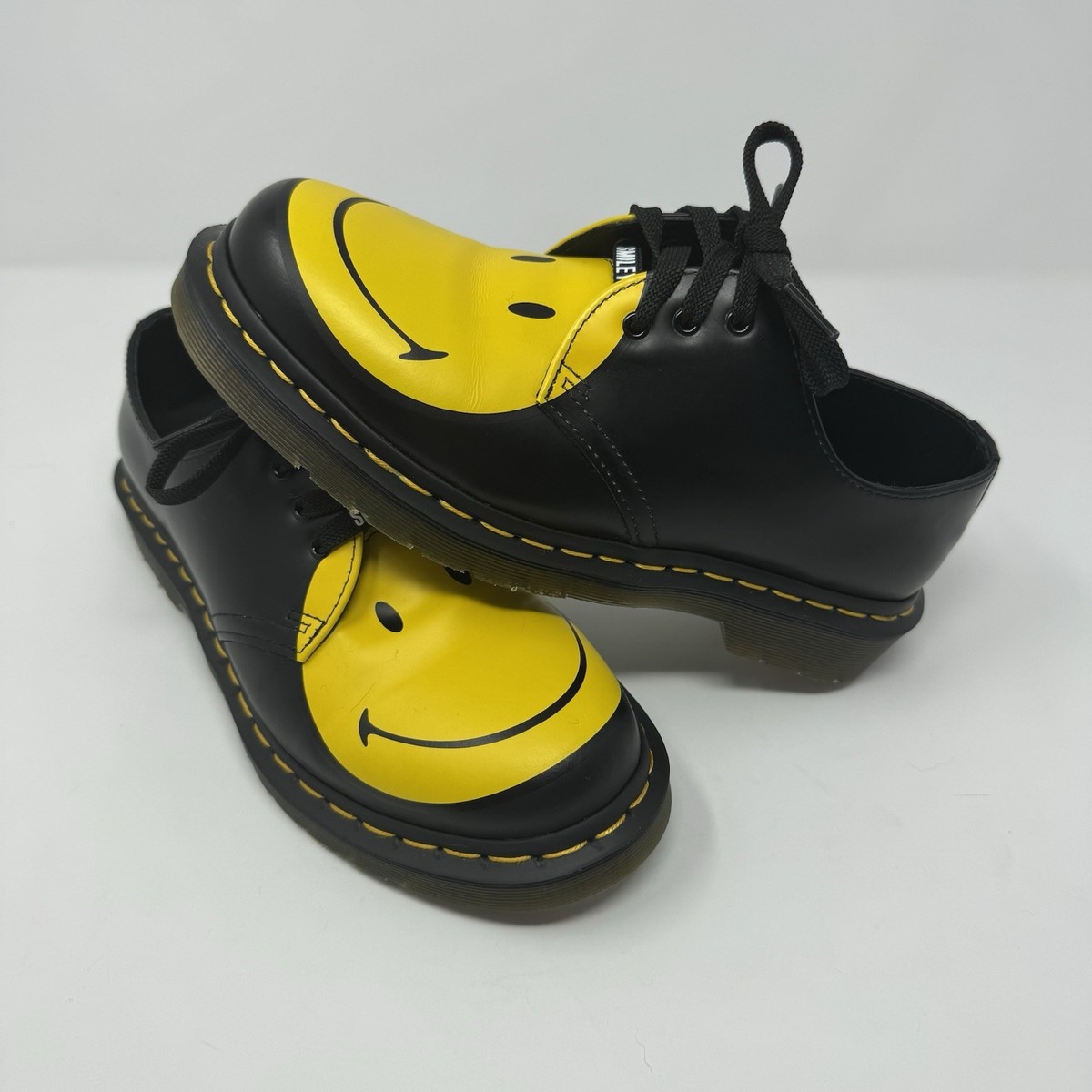 Martens 1461 Smiley Smooth Leather Black Oxford Shoe Women's