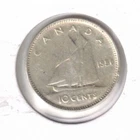 1950 Canada Circulated KGVI & Schooner Silver 10 Cent Coin! #3