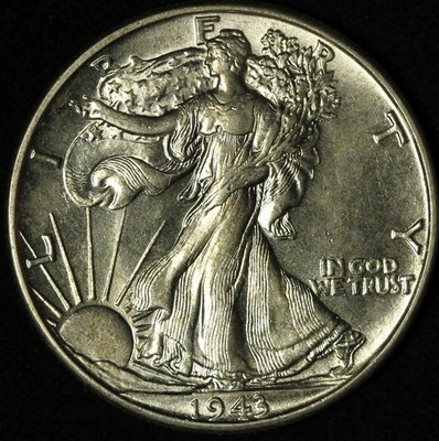 1943-P 50c Walking Liberty Silver Half Dollar - Free Shipping US