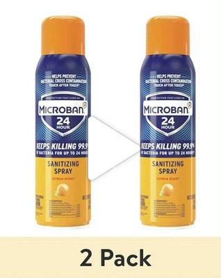   Microban 24 Hour Sanitizing Spray ~ CITRUS SCENT ~ 2 Can ~ 12.5 Oz