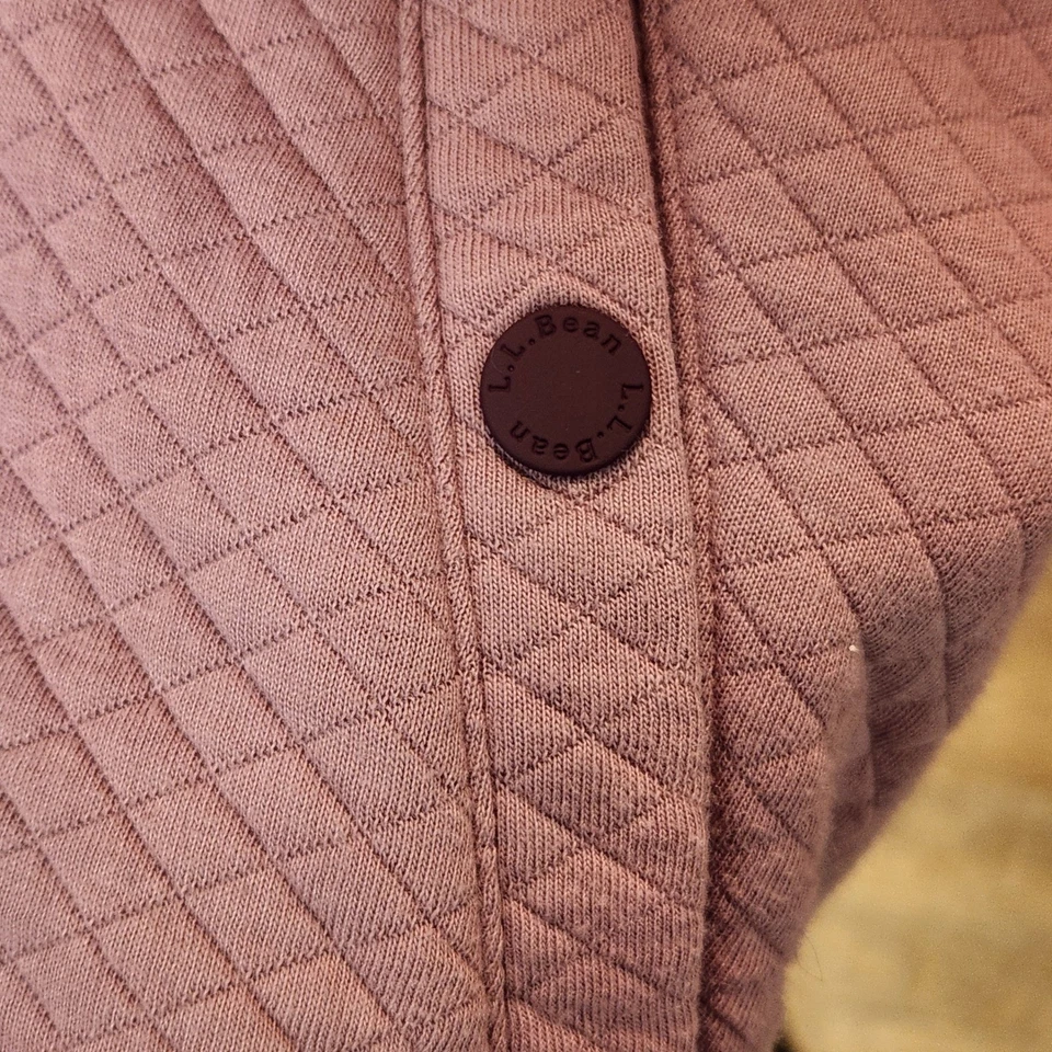 LLBean Mujer Acolchada Cuarto Cremallera Pullover Sudadera Polvorienta Lavanda XL Acogedora Foto 3 de 4