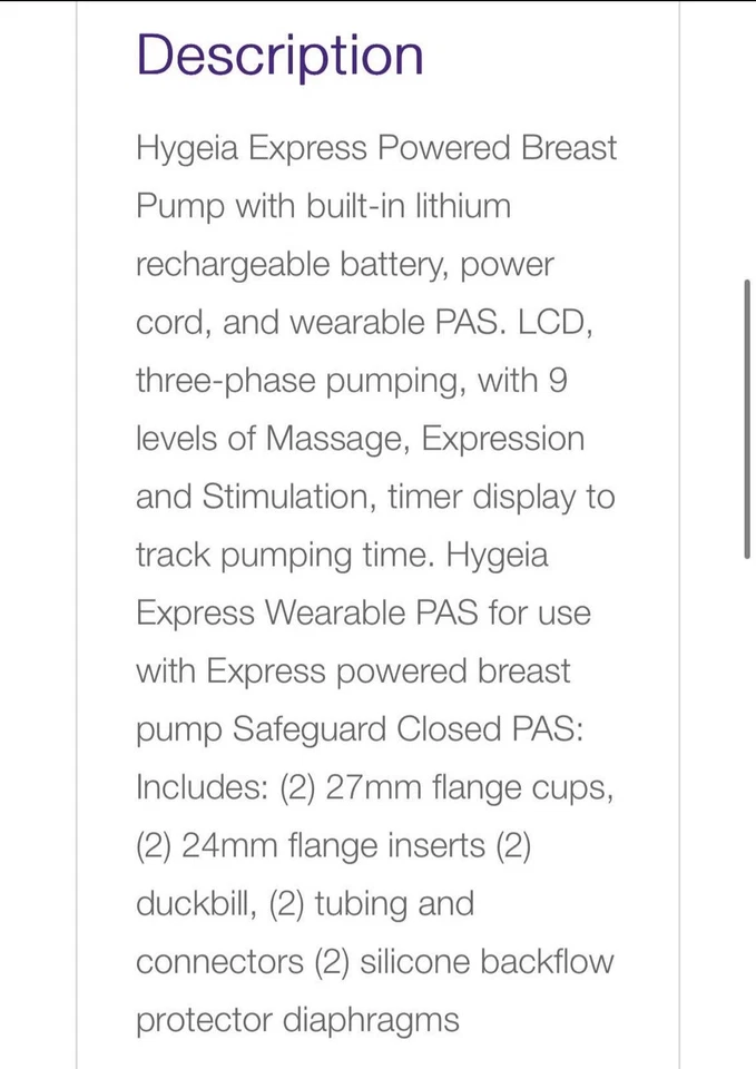 Extractor de leche Hygeia Express Powered Foto 2 de 4