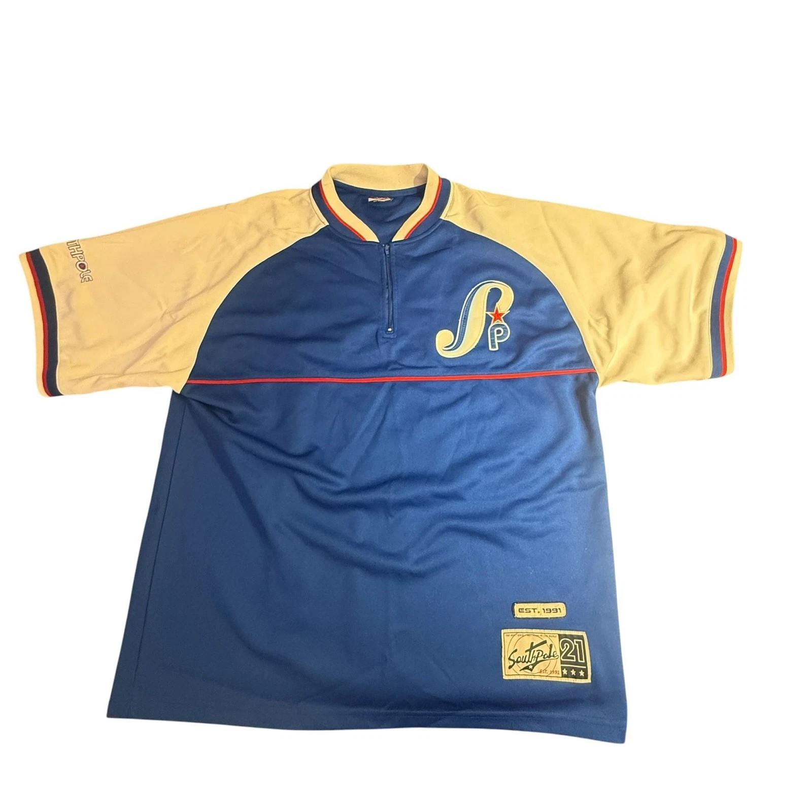Vintage Southpole All Players League 1/4 Zip Jersey Shirt XL