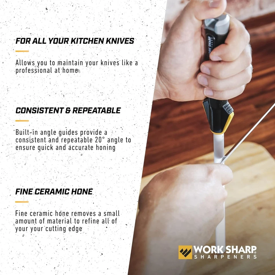 Work Sharp Kitchen Ceramic Honing Rod - Angle Guided - For Chef, Black - Image 4 of 4
