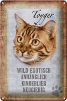 Schild Blech 20X30Cm - Made In Germany - Spruch Toyger Katze Wandbild Metall Dek