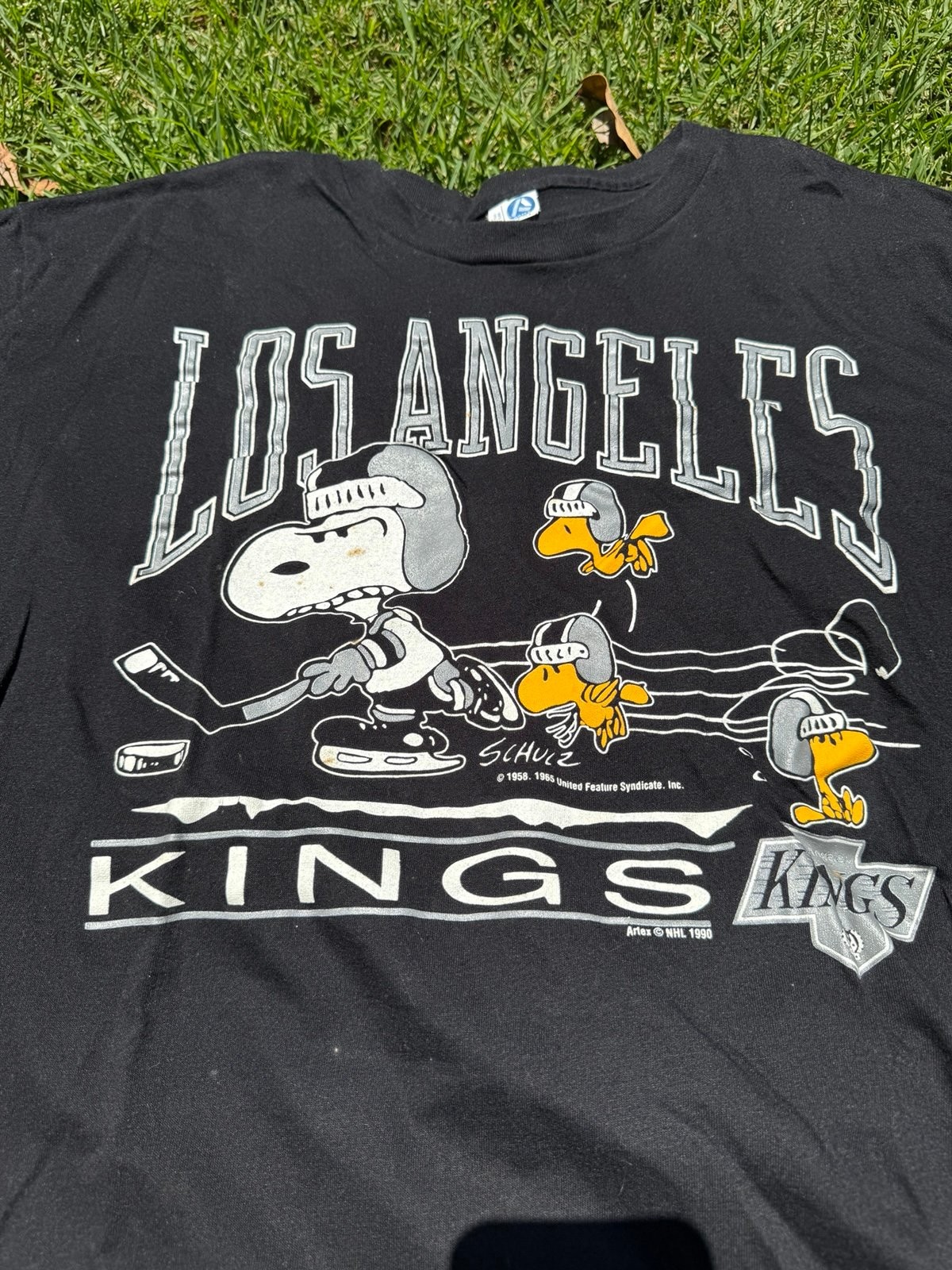 Vtg Los Angeles Kings 90s Retro style Black Short Sleeve T shirt HN3528