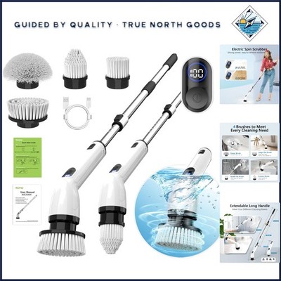Electric Spin Scrubber with Adjustable Handle for Efficient Home Cleaning