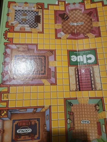 VTG Clue Game BOARD  1986 Parker Brothers, Replacement, Decor, USA