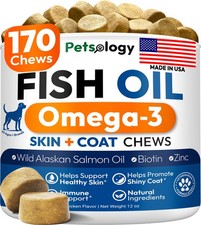Omega 3 Fish Oil for Dogs 170 Chews Omega 3 for Dogs Itchy Skin  Allergy R...