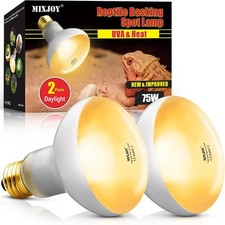 MIXJOY 75W Reptile Heat Lamp Bulbs, 2Pack Heat Lamp Bulbs for Reptiles Basking B