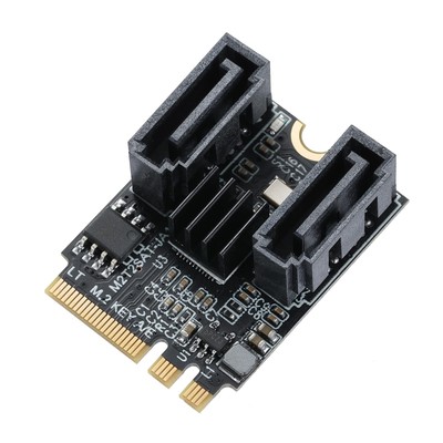M.2A+E Key to 2 Ports SATA3.0 6G Multiplier Free Driver with 2X SATA Cables f...