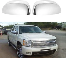 Chrome Plated Mirror Covers Caps Compatible with 2007-2014 Chevy Silver 