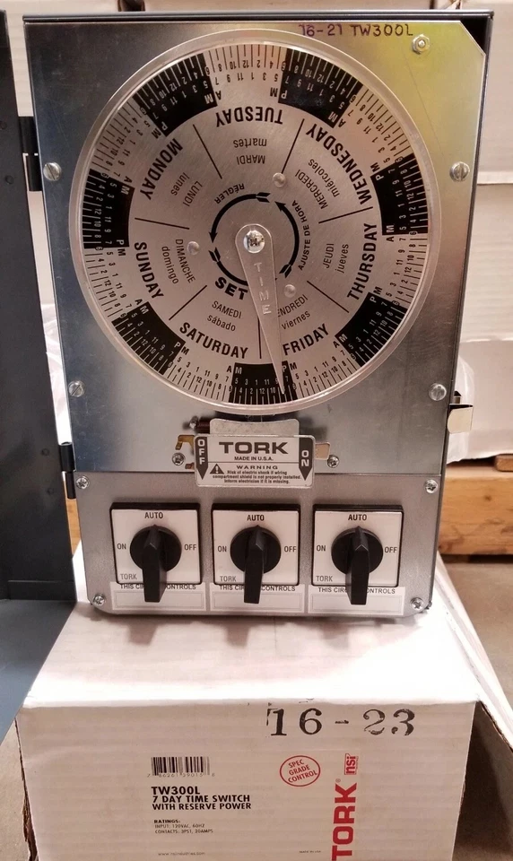 🔴Tork TW300L 7 Day Time Switch W/Reserve Power 120V 20A 60Hz Timer Control‼️ - Image 2 of 4