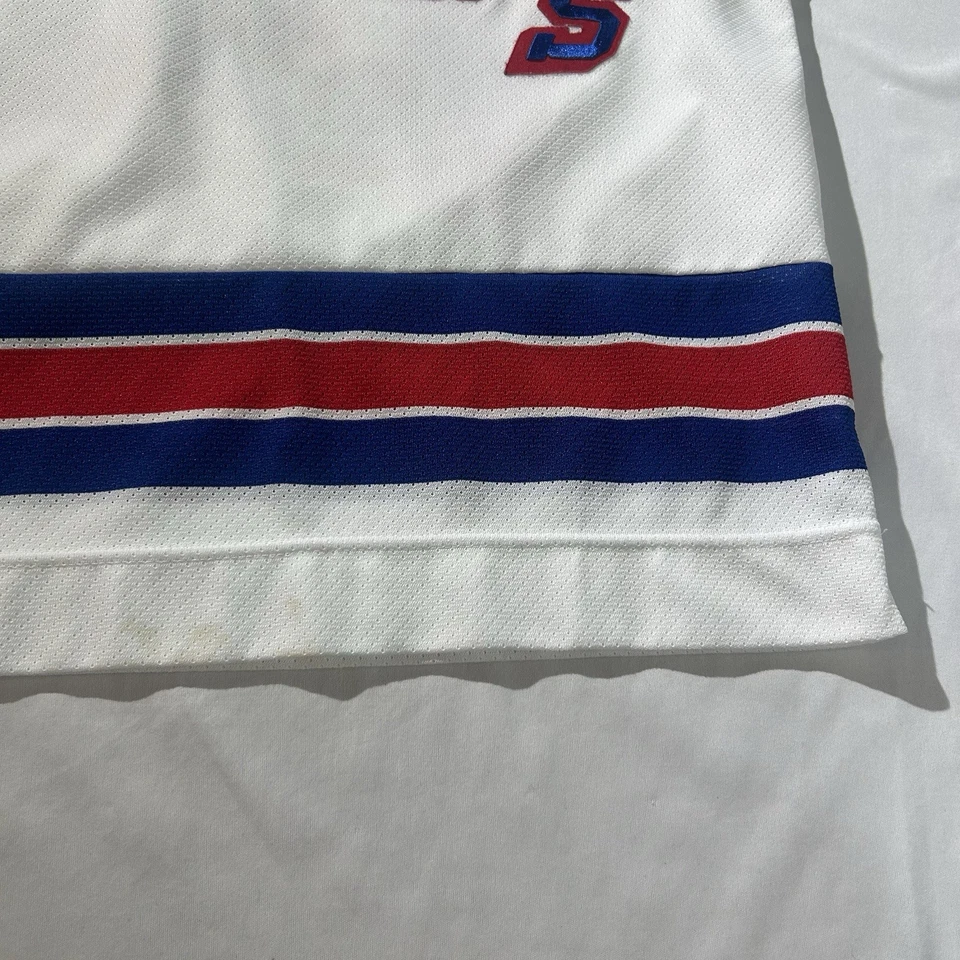 Camiseta deportiva de hockey vintage CCM New York Rangers para hombre grande blanca Y2K NHL Jagr #68 Foto 3 de 4