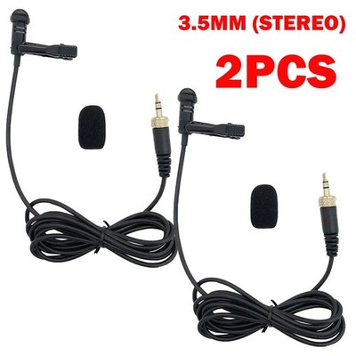 2x Lapel Lavalier Microphone For Sennheiser EW100 SK100 G1 G2 G3 MKE2 EW500 ME2