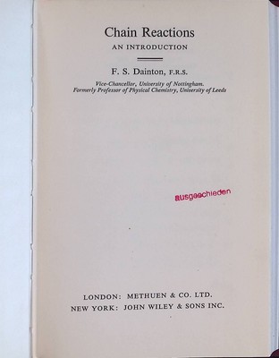 Chain Reactions: An Introduction Dainton, F.S.: