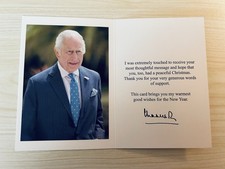 King Charles III Rare Christmas Thank You Card 2025