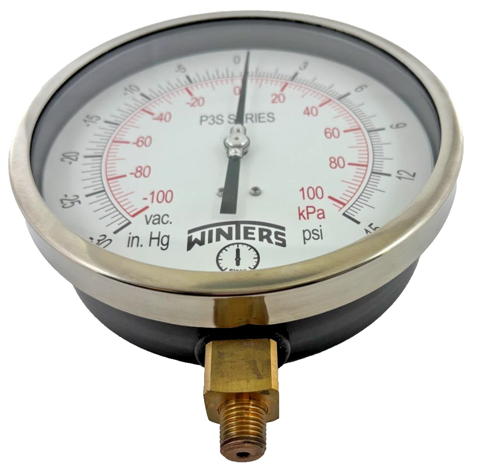 Winters P3S6076 Pressure Gauge 6" Dial 1/4" NPT Bottom Connection - Image 2 of 4