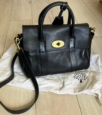 Sac à main bandoulière MULBERRY cuir Bayswater noir authentique - Photo 1/4