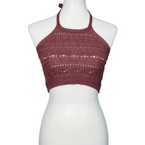 Vintage Y2K Crochet Tank Top Womens Small Fairy Grunge Crop Sheer Festival Boho - Picture 2 of 19