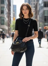 Marc by Marc Jacobs Classic Black Leather Med Crossbody Bag