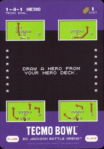 2026 Bo Jackson Battle Arena Tecmo Bowl Plays PL106 1-4-1 Hero