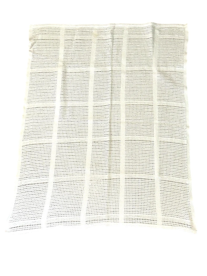Mamas And Papas Unisex 100% Cotton White Knitted Baby Multi Purpose Blanket - Image 2 of 4