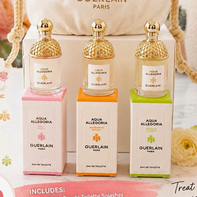 Guerlain Aqua Allegoria Gift Set Travel Size 3 x 7.5 mL Eau de Toilette Splash