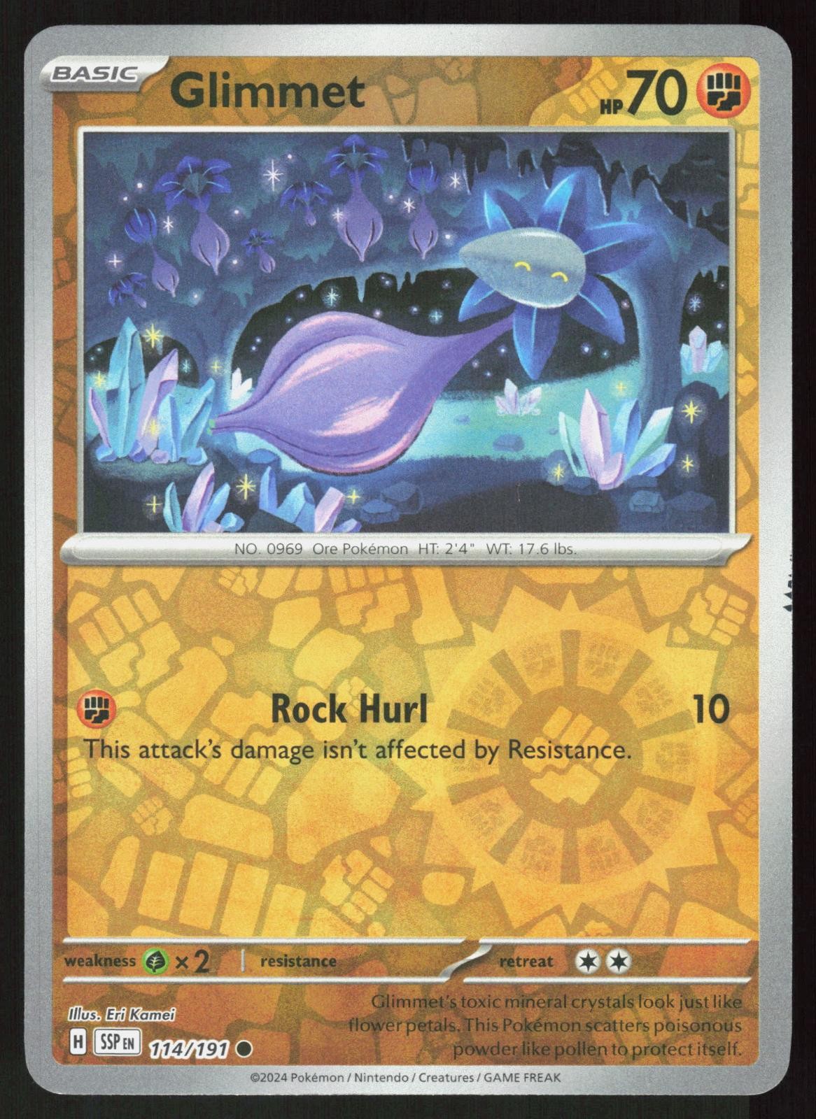 Glimmet 114/191 Common Surging Sparks Pokemon Reverse Holo Near Mint