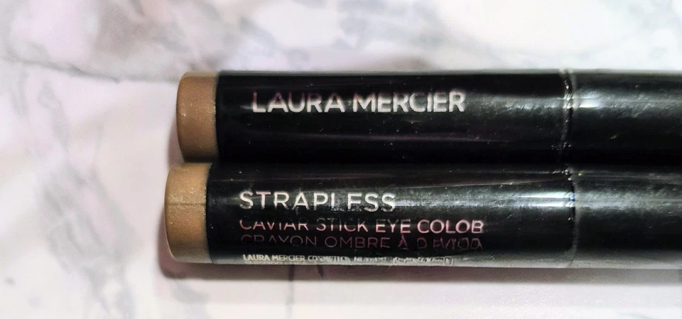Laura Mercier Caviar Stick Crema Sombra de Ojos NUEVO JUEGO DE 2 en STRAPLESS Mini Foto 3 de 4