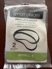 2 Replacement Vacuum Belts for Bissell 8 – Smart Details – NEW Sealed
