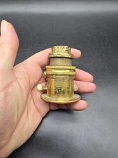 Antique GEC Brass Switched Bulb Holder Early Pre1920 Logo Round Mount Plate