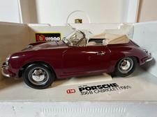 🔥Burago 1961 Porsche 356b 1:18 Maroon Red Purple on Display Stand🔥