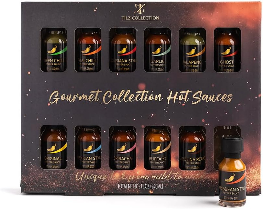 , Hot Sauce Gift Set -12Pk Chilli Sauce Gift Set |Spicy Hot Sauce, Christmas Foo