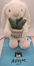 Jellycat Cream Bunny With Plant AUTHENTIC w/ Dust Bag Medium